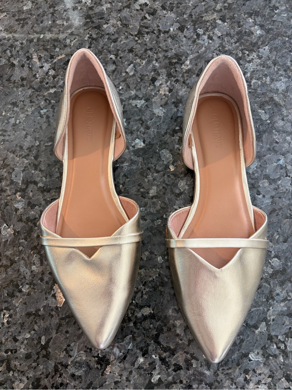 GAP Metallic Gold Pointed-Toe D'Orsay Flats